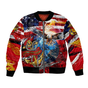 Montford Point Marines Bomber Jacket African American Eagle Anchor Tribute - African Pride