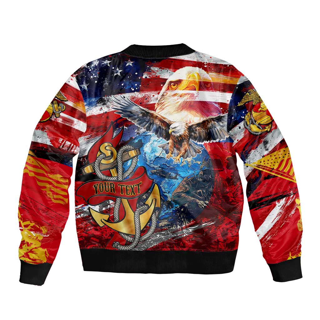 Montford Point Marines Bomber Jacket African American Eagle Anchor Tribute - African Pride