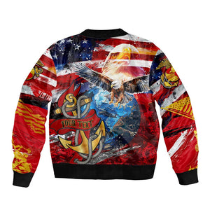 Montford Point Marines Bomber Jacket African American Eagle Anchor Tribute - African Pride