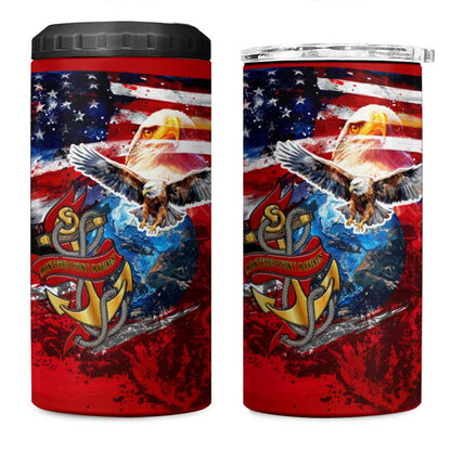 Montford Point Marines 4 in 1 Can Cooler Tumbler African American Eagle Anchor Tribute - African Pride