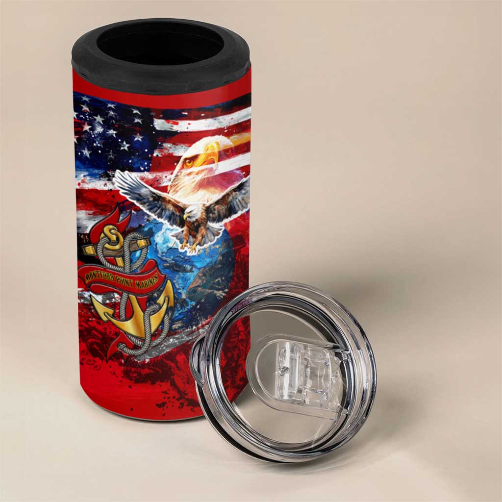 Montford Point Marines 4 in 1 Can Cooler Tumbler African American Eagle Anchor Tribute - African Pride