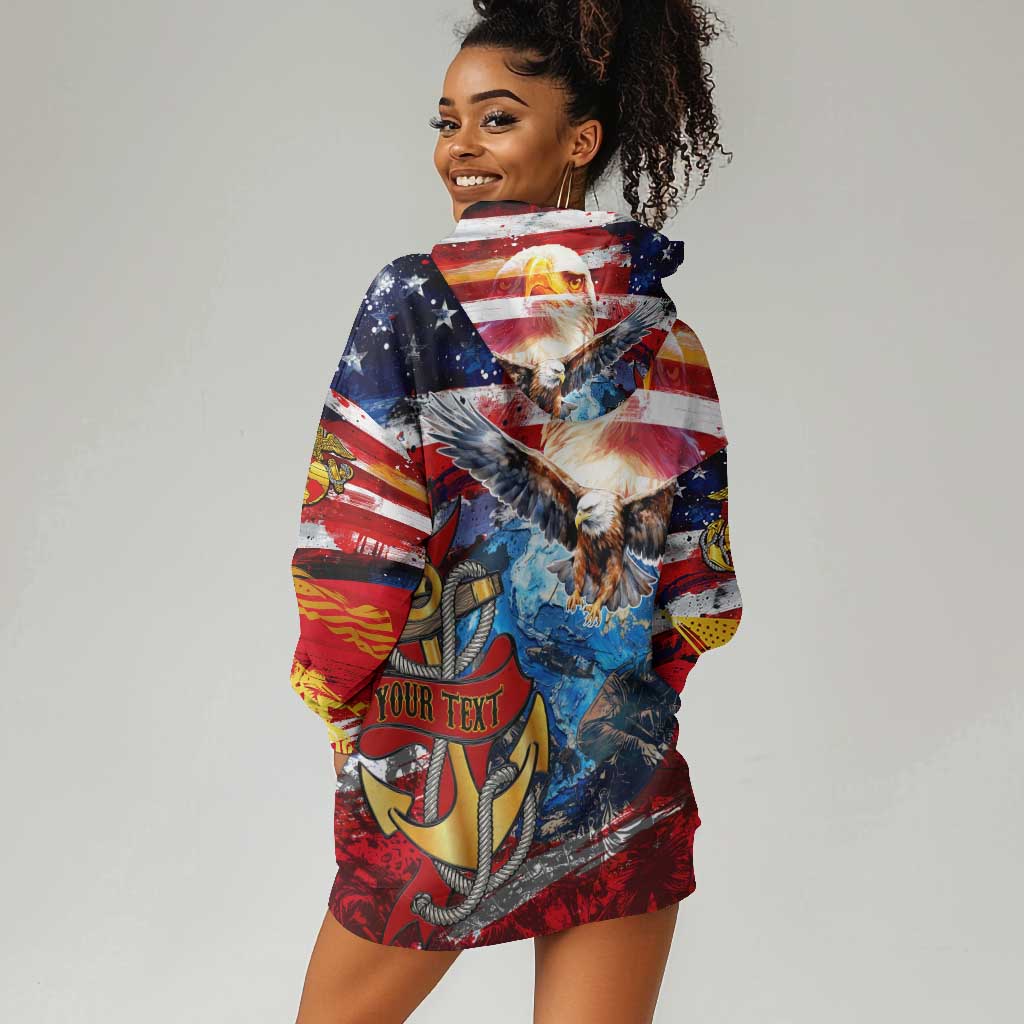 Montford Point Marines Hoodie Dress African American Eagle Anchor Tribute - African Pride