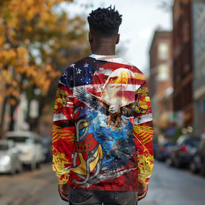 Montford Point Marines Long Sleeve Shirt African American Eagle Anchor Tribute - African Pride