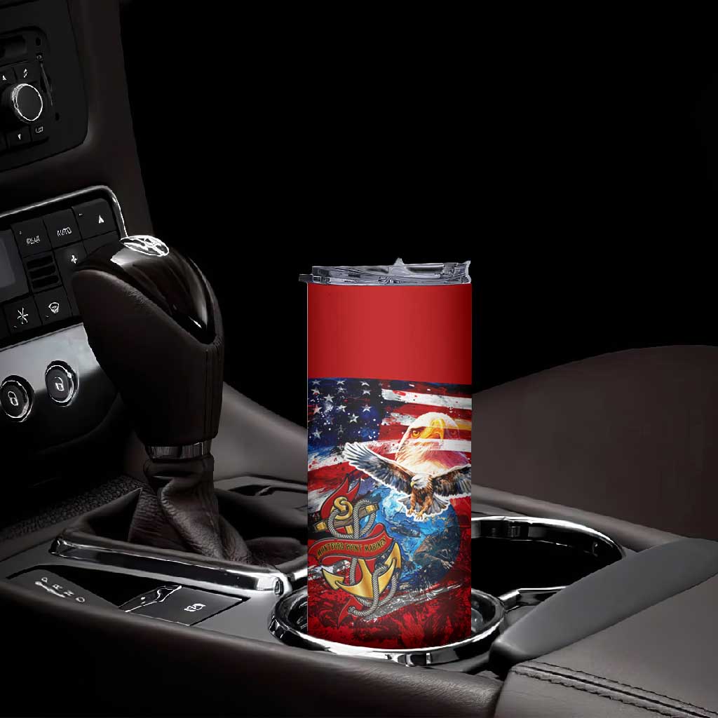 Montford Point Marines Skinny Tumbler African American Eagle Anchor Tribute - African Pride