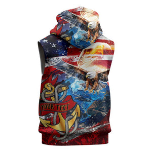 Montford Point Marines Sleeveless Hoodie African American Eagle Anchor Tribute - African Pride