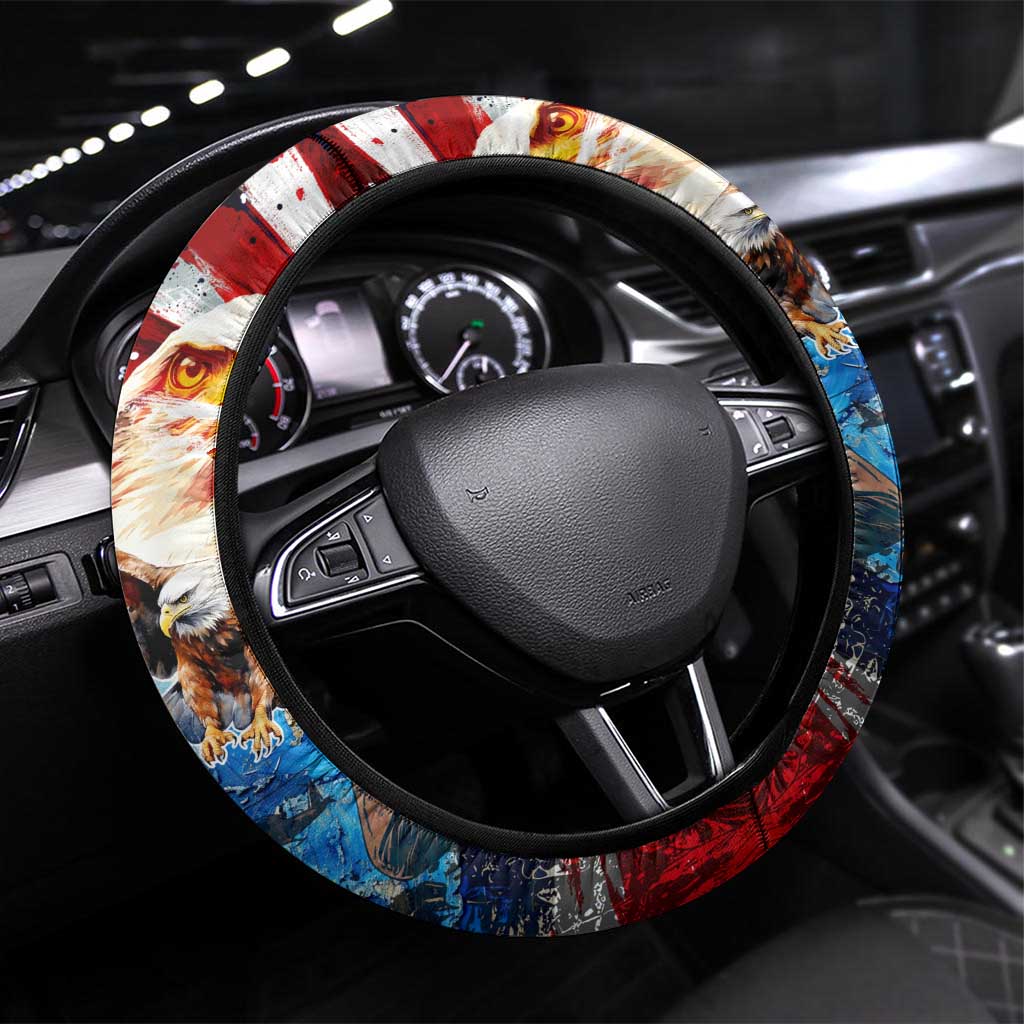 Montford Point Marines Steering Wheel Cover African American Eagle Anchor Tribute - African Pride