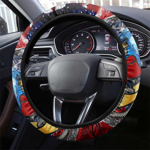 Montford Point Marines Steering Wheel Cover African American Eagle Anchor Tribute - African Pride
