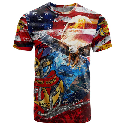 Montford Point Marines T shirt African American Eagle Anchor Tribute - African Pride