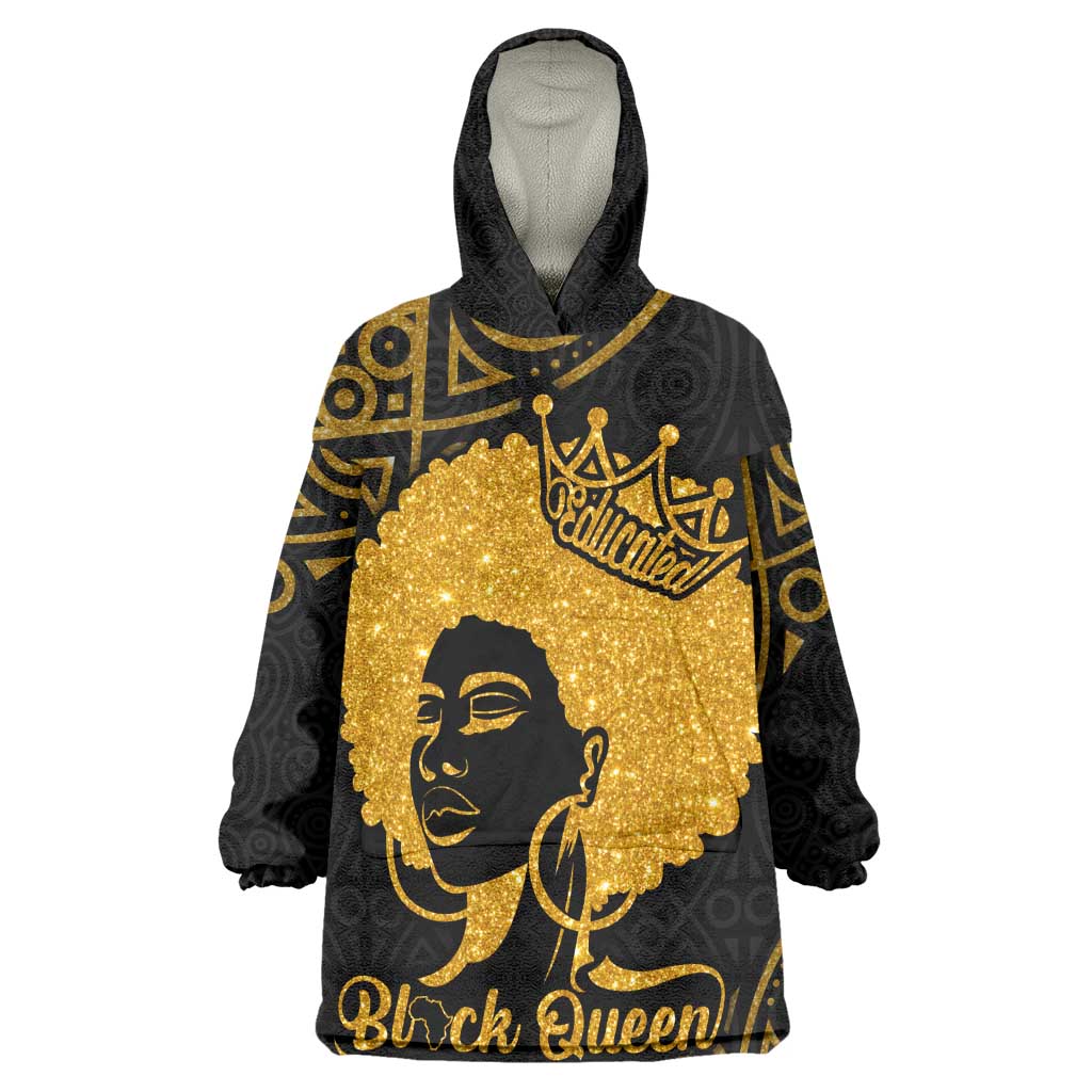 Educated Black Queen KId Wearable Blanket Hoodie African Women