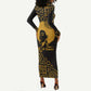Educated Black Queen Long Sleeve Bodycon Dress African Women DT02