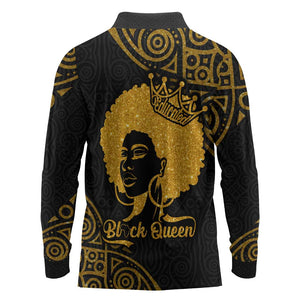 Educated Black Queen Long Sleeve Polo Shirt African Women