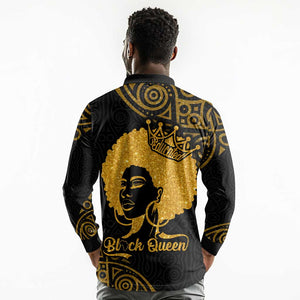 Educated Black Queen Long Sleeve Polo Shirt African Women