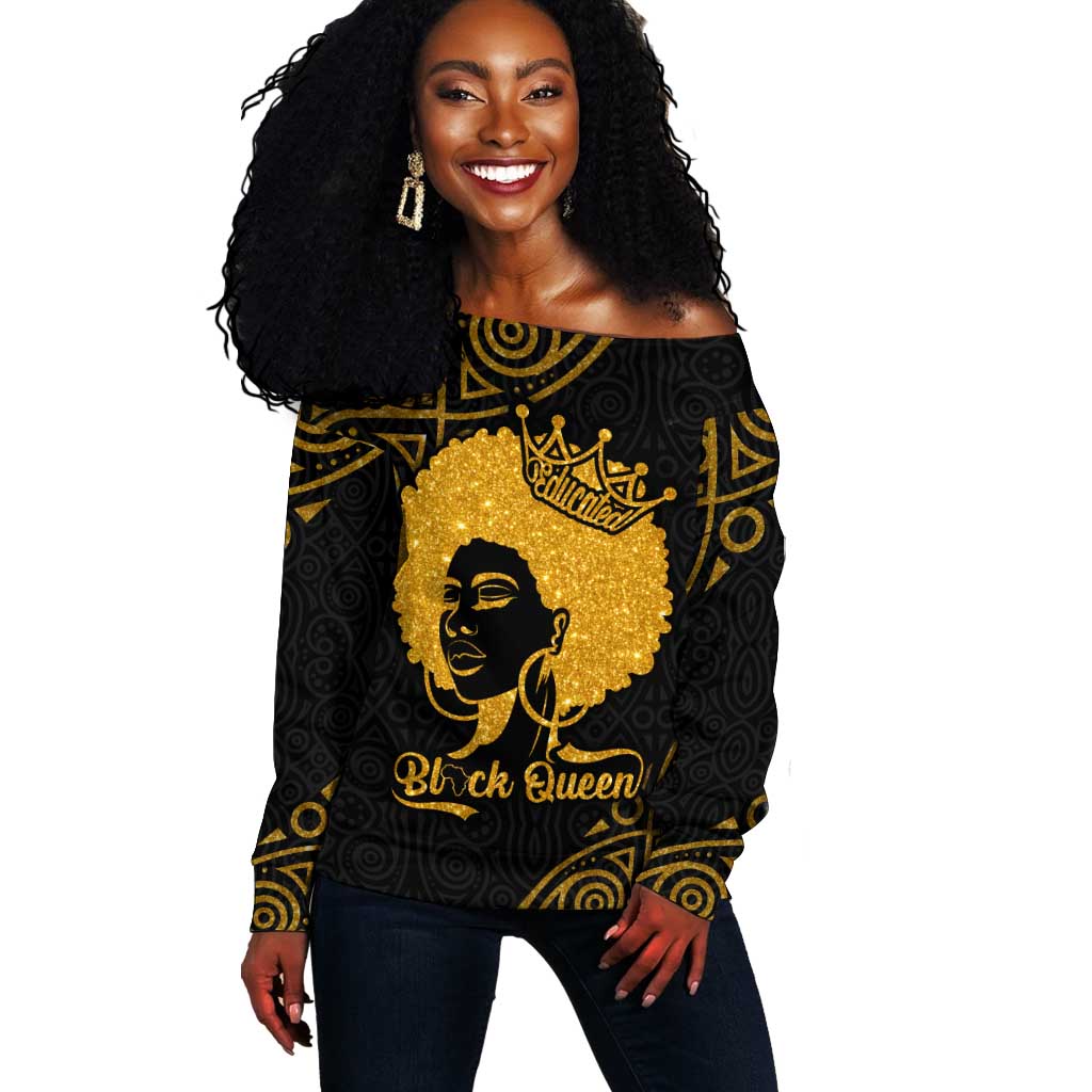 Educated Black Queen Off Shoulder Sweater African Women