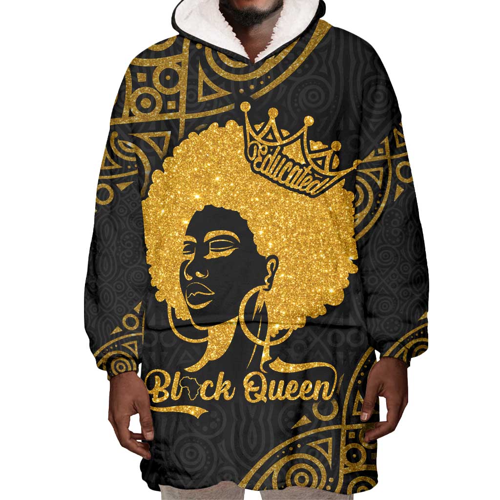 Educated Black Queen Wearable Blanket Hoodie African Women