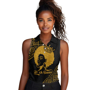 Educated Black Queen Women Sleeveless Polo Shirt African Women