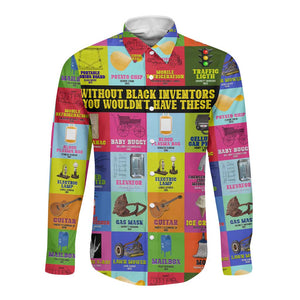 Black Inventions Long Sleeve Button Shirt African-American Inventors