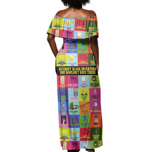 Black Inventions Off Shoulder Maxi Dress African-American Inventors