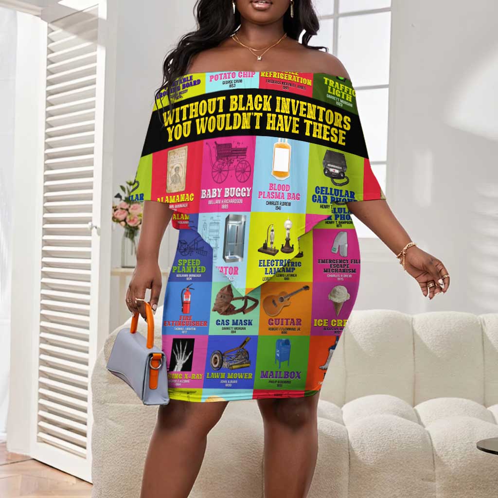 Black Inventions Off Shoulder Short Dress African-American Inventors