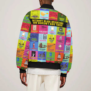 Black Inventions Sleeve Zip Bomber Jacket African-American Inventors