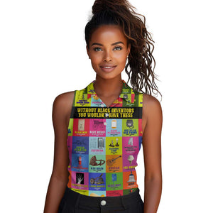 Black Inventions Women Sleeveless Polo Shirt African-American Inventors