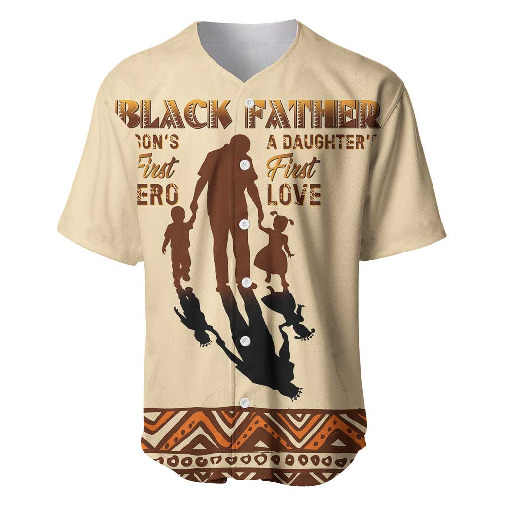 Black Father Baseball Jersey African Father with Son and Daughter