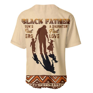 Black Father Baseball Jersey African Father with Son and Daughter