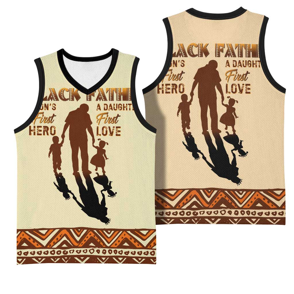 Black Father Basketball Jersey African Father with Son and Daughter DT02