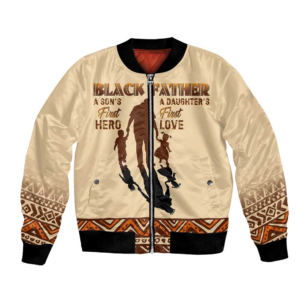 Black Father Bomber Jacket African Father with Son and Daughter