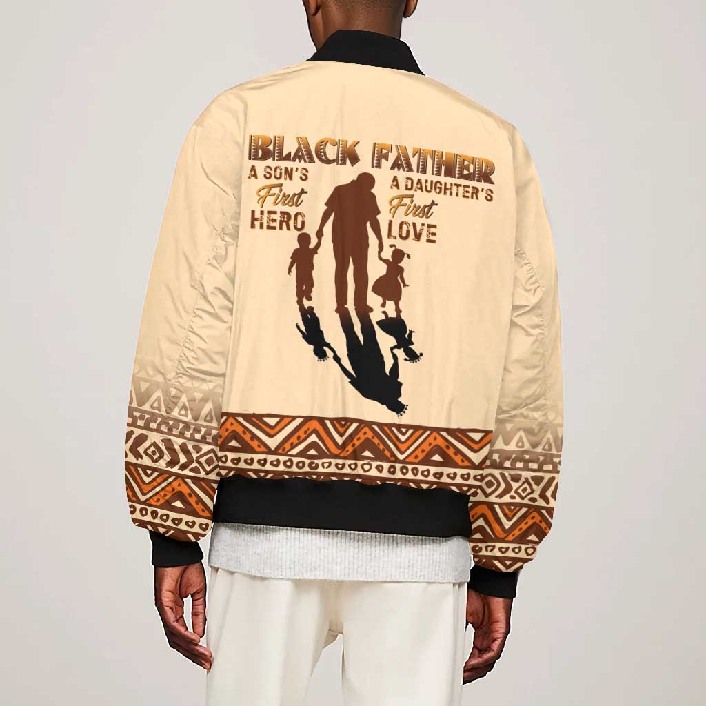 Black Father Bomber Jacket African Father with Son and Daughter