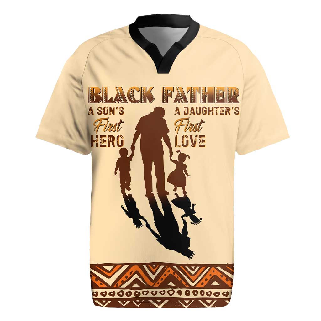 Black Father Rugby Jersey African Father with Son and Daughter