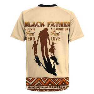 Black Father Rugby Jersey African Father with Son and Daughter