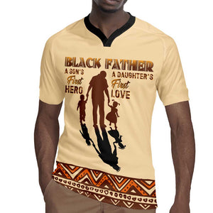 Black Father Rugby Jersey African Father with Son and Daughter