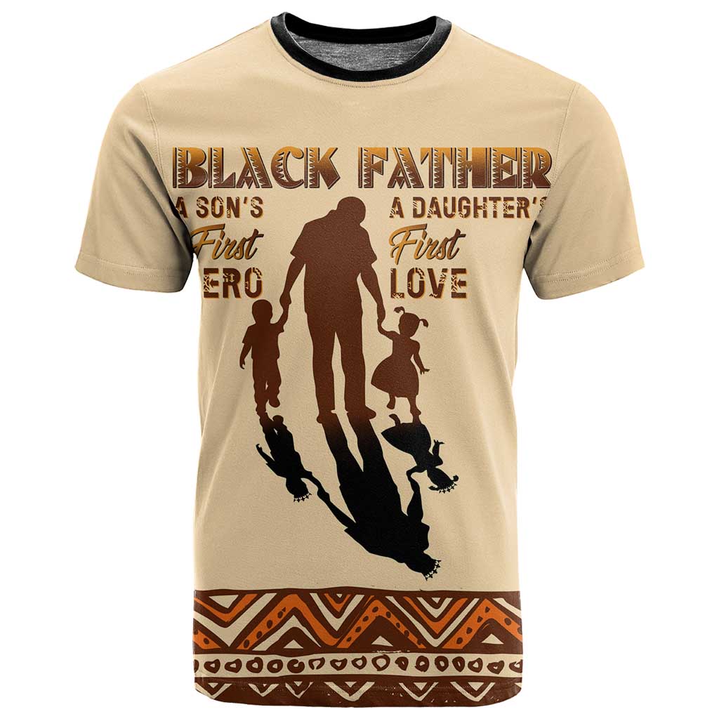 Black Father T shirt African Father with Son and Daughter