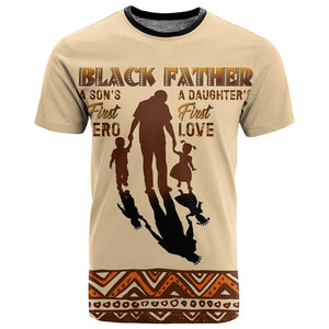 Black Father T shirt African Father with Son and Daughter