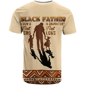 Black Father T shirt African Father with Son and Daughter