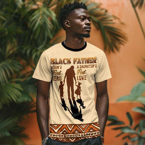 Black Father T shirt African Father with Son and Daughter