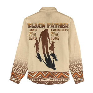 Black Father Women Casual Shirt African Father with Son and Daughter