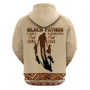 Black Father Zip Hoodie African Father with Son and Daughter