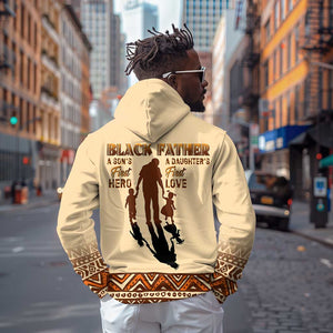 Black Father Zip Hoodie African Father with Son and Daughter