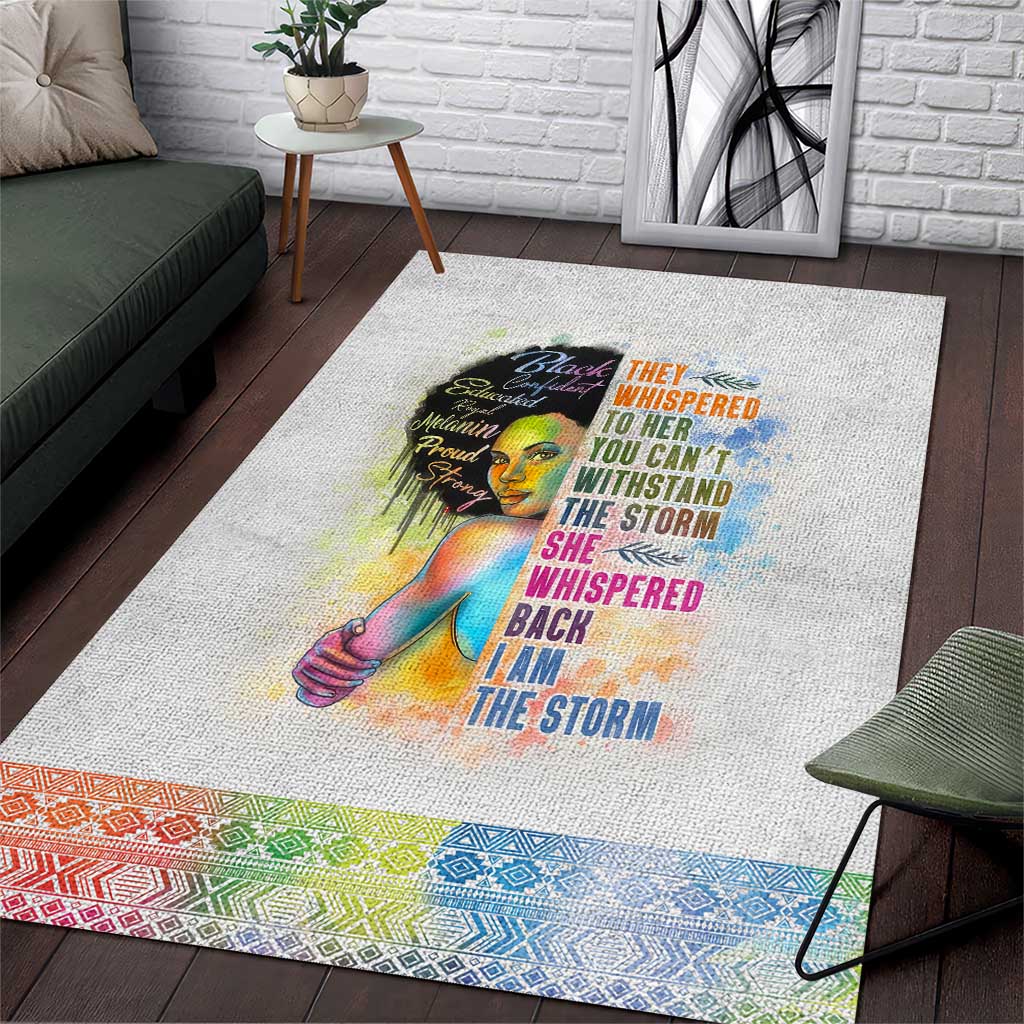 Black Girl I Am The Storm Area Rug African American Women