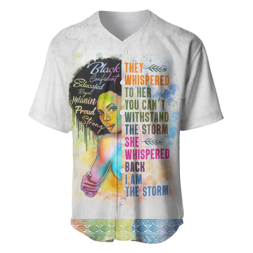 Black Girl I Am The Storm Baseball Jersey African American Women