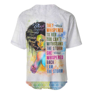 Black Girl I Am The Storm Baseball Jersey African American Women