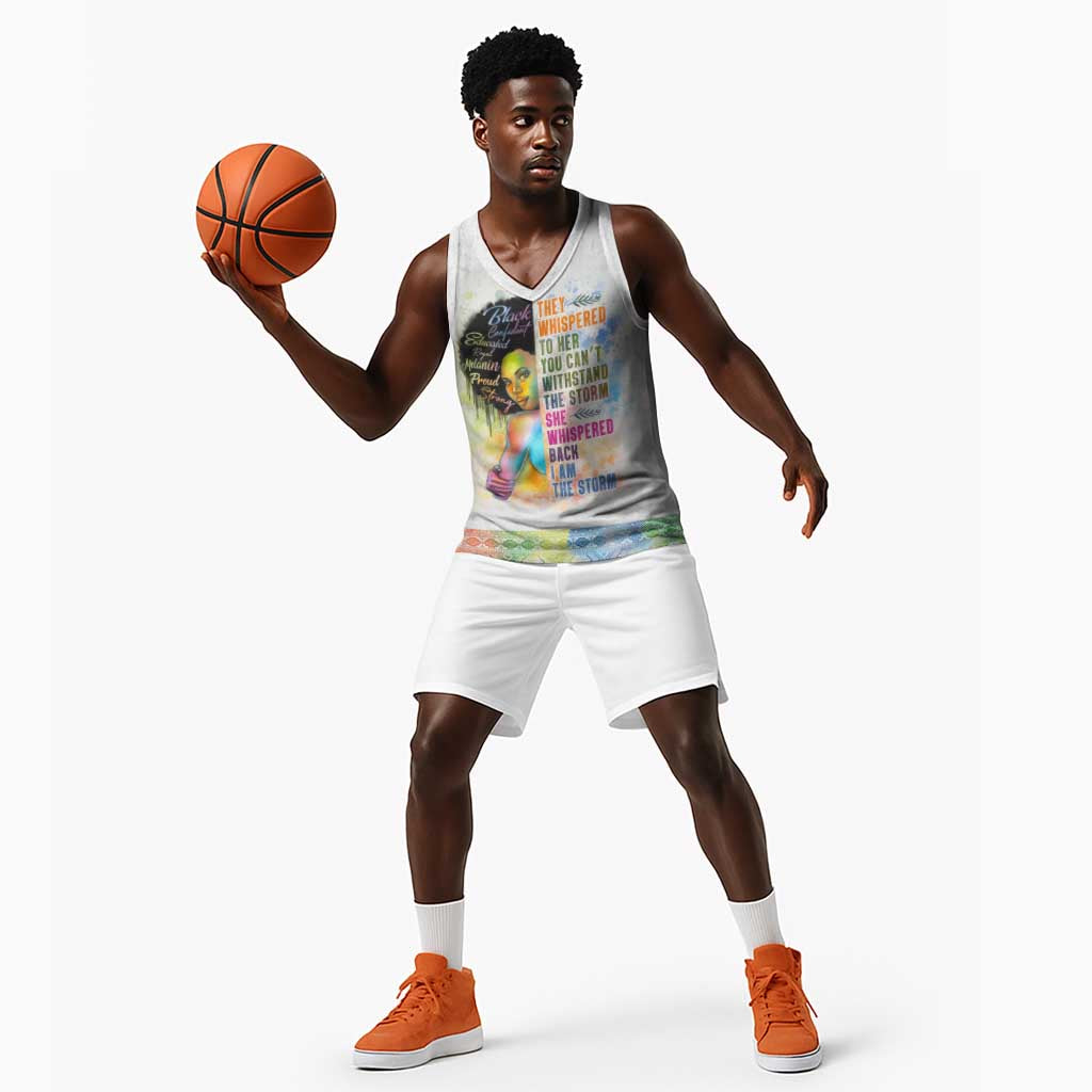 Black Girl I Am The Storm Basketball Jersey African American Women DT02