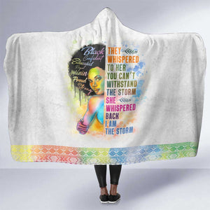 Black Girl I Am The Storm Hooded Blanket African American Women