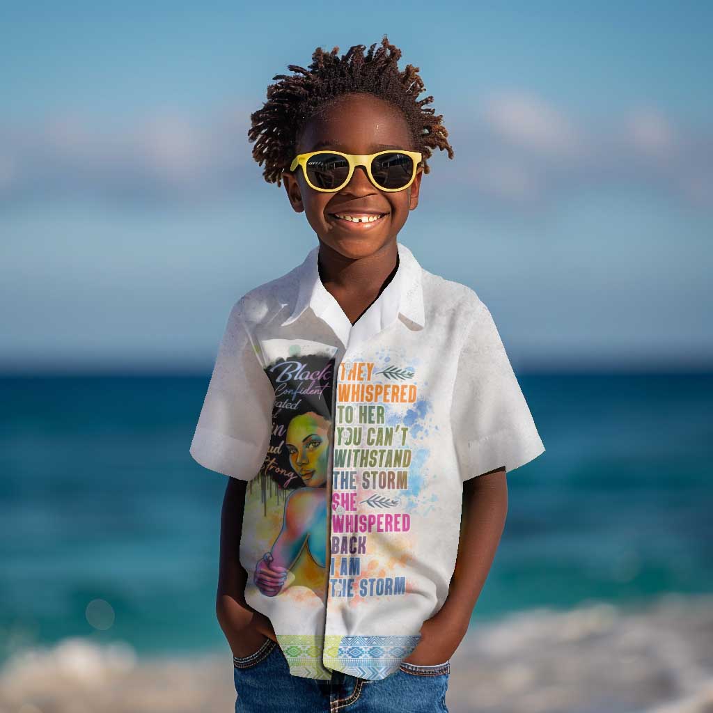 Black Girl I Am The Storm Kid Hawaiian Shirt African American Women