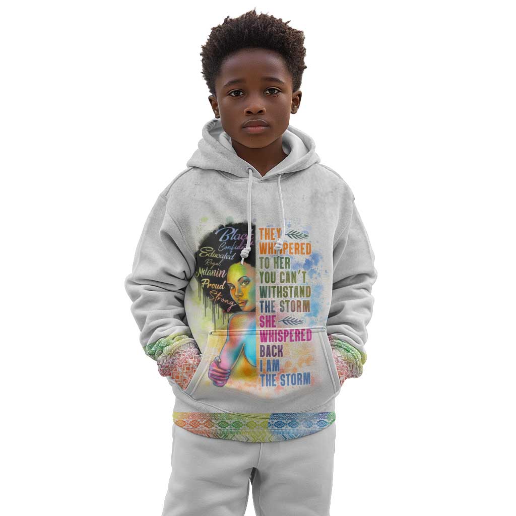 Black Girl I Am The Storm Kid Hoodie African American Women