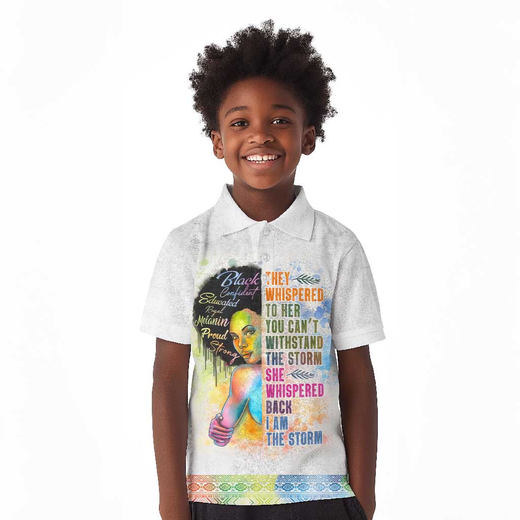 Black Girl I Am The Storm Kid Polo Shirt African American Women