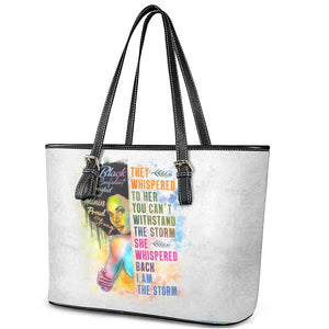 Black Girl I Am The Storm Leather Tote Bag African American Women