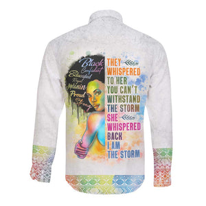 Black Girl I Am The Storm Long Sleeve Button Shirt African American Women