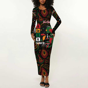 Personalized Black History Month Long Sleeve Bodycon Dress Since 2024 Chemistry Style